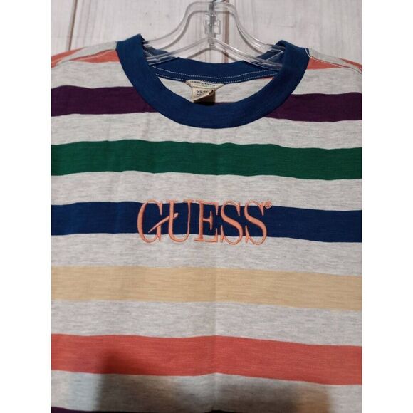 Guess Shirt‎ Ladies Extra Small Crop Top Rainbow Short Sleeve - Picture 4 of 7